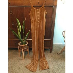 Mustard yellow striped romper